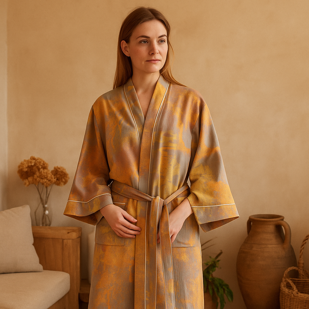 Bata SereniLuxe – Kimono Transpirable de Elegancia Natural