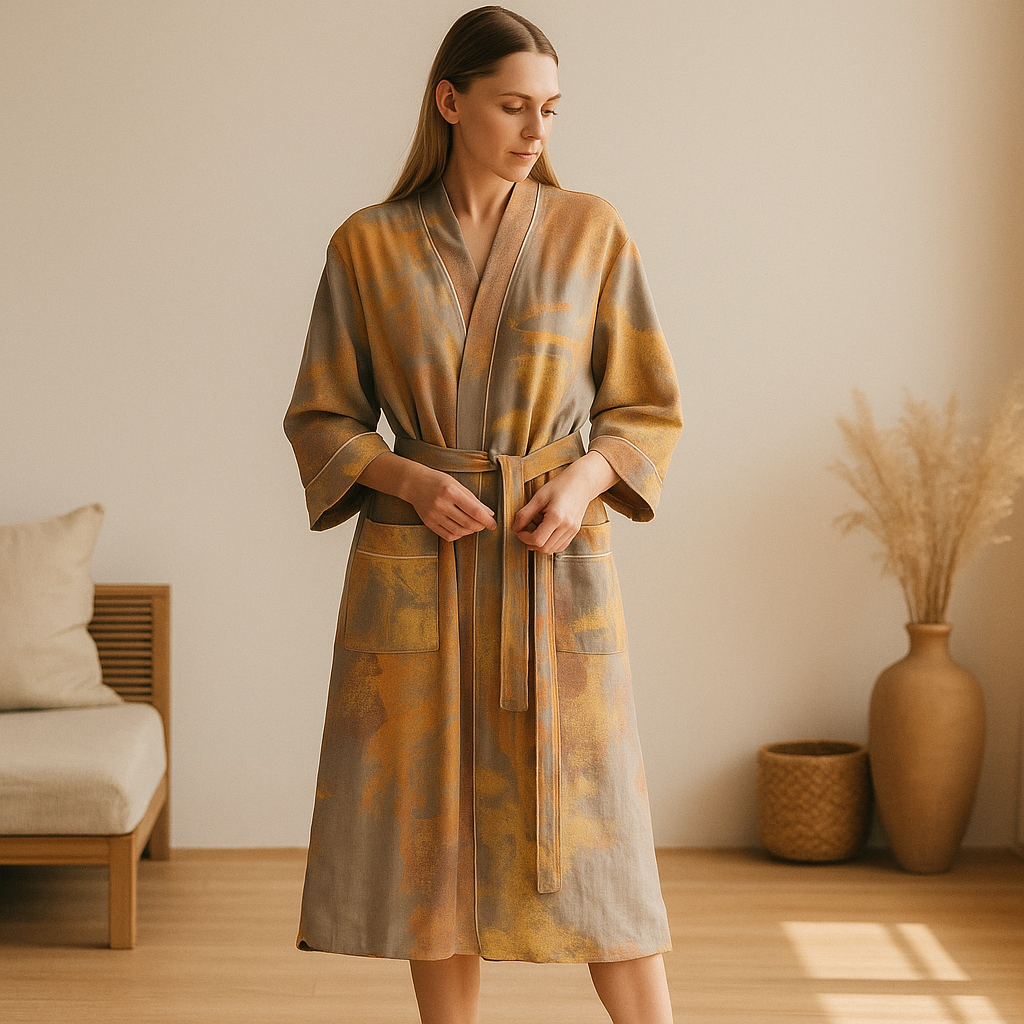 Bata SereniLuxe – Kimono Transpirable de Elegancia Natural