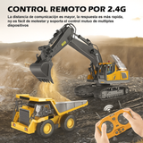 Excavadora Bulldozer Volquete RC 4WD Escala 1:20