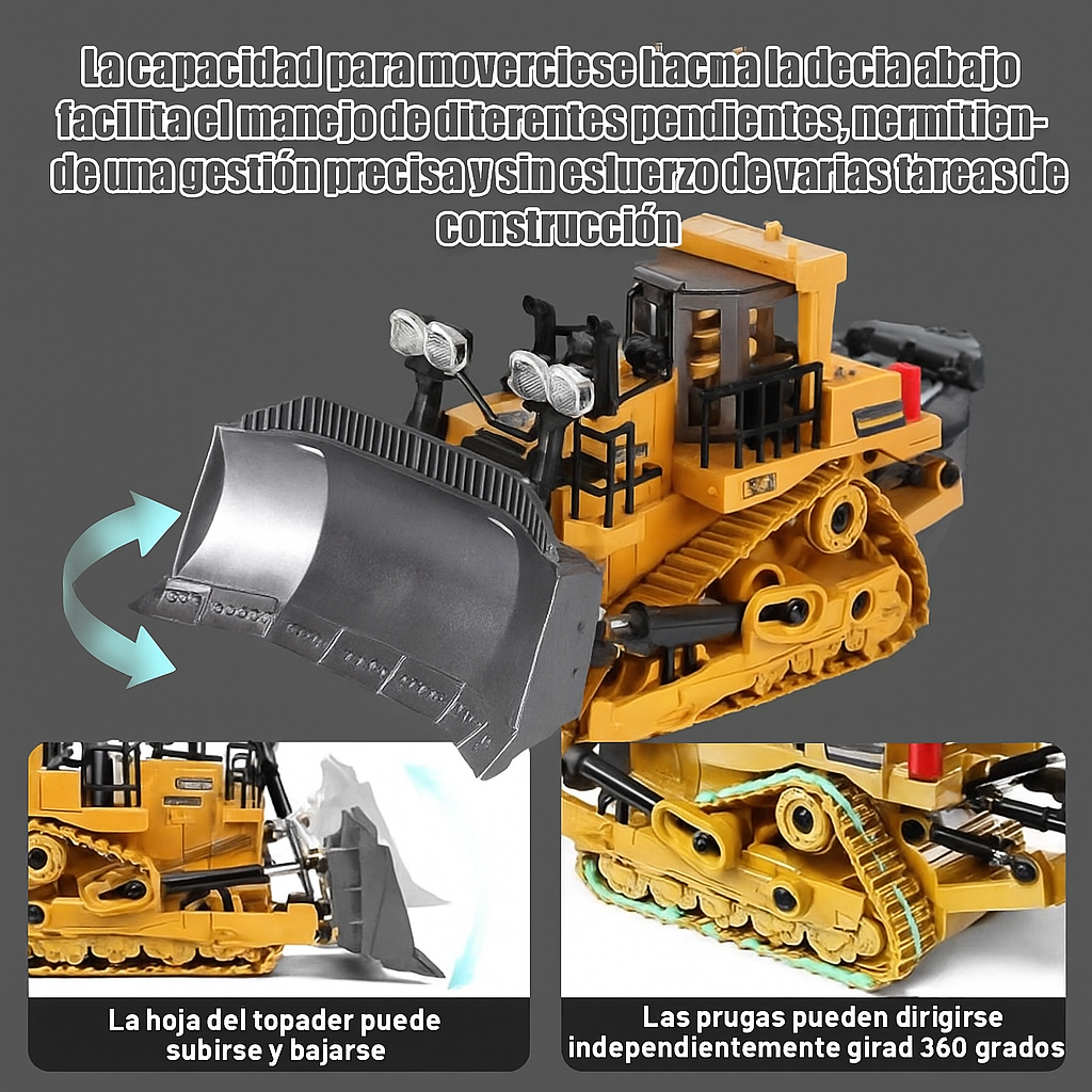 Excavadora Bulldozer Volquete RC 4WD Escala 1:20