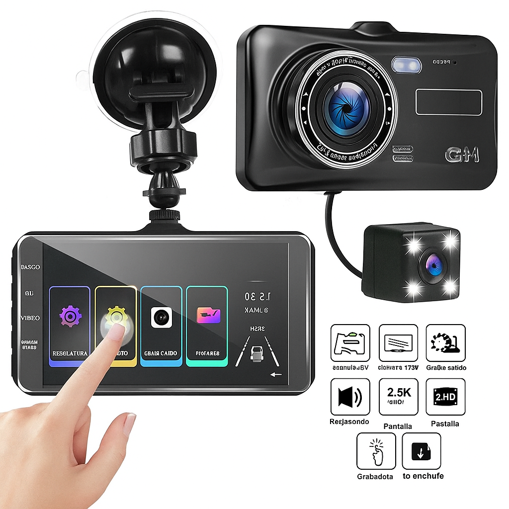 Cámara Dash 1080P Full HD Frontal y Trasera