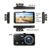 Cámara Dash 1080P Full HD Frontal y Trasera