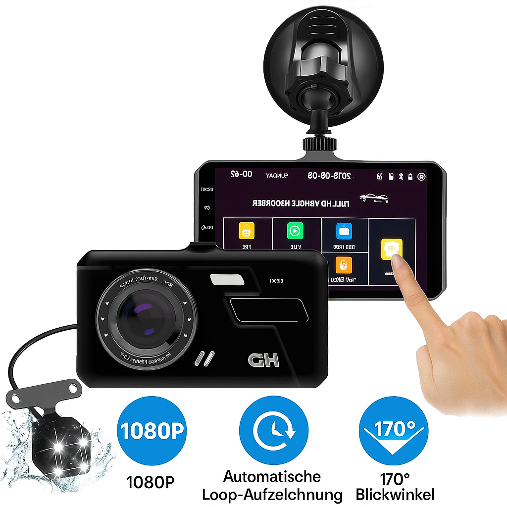 Cámara Dash 1080P Full HD Frontal y Trasera