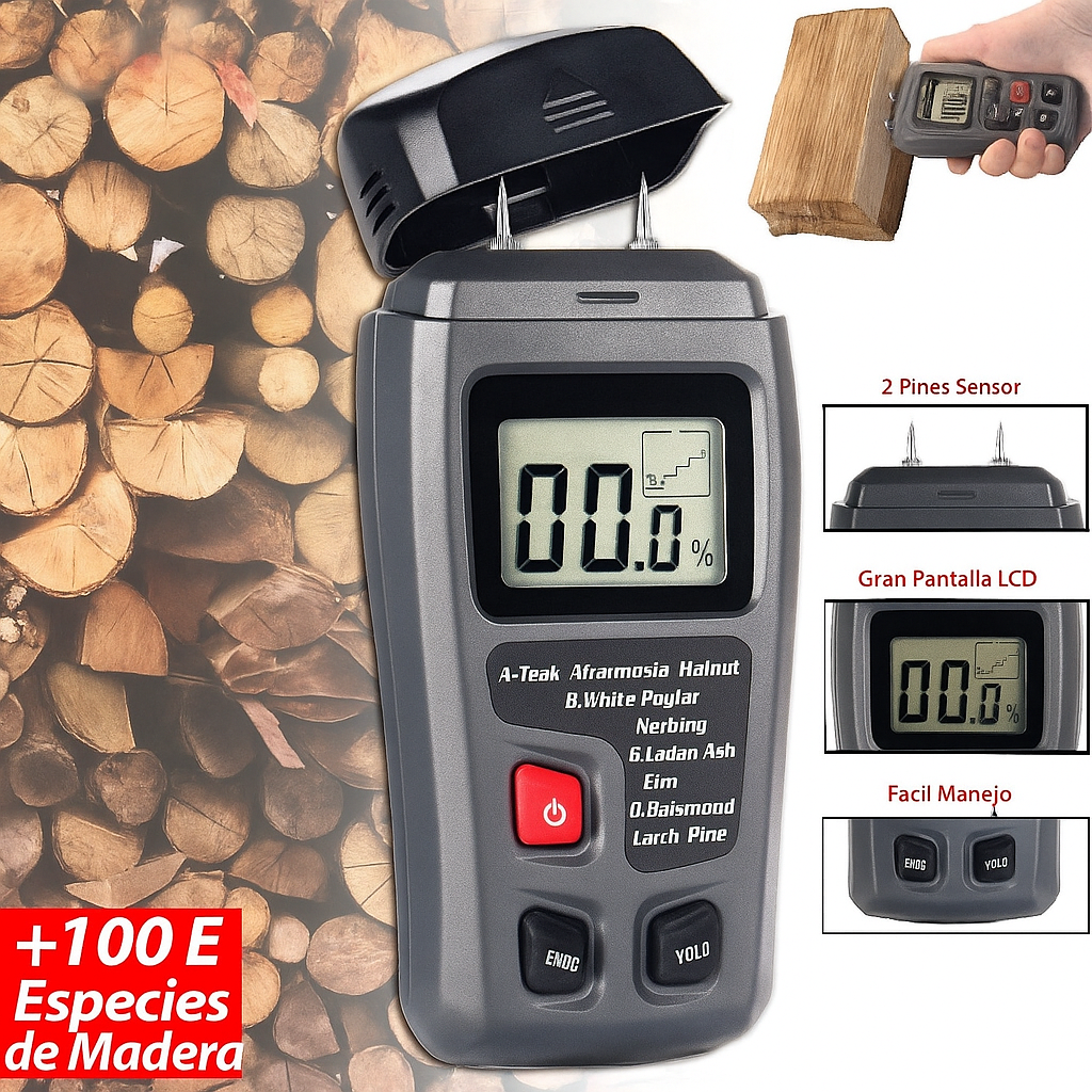 Medidor Digital de Humedad para Madera