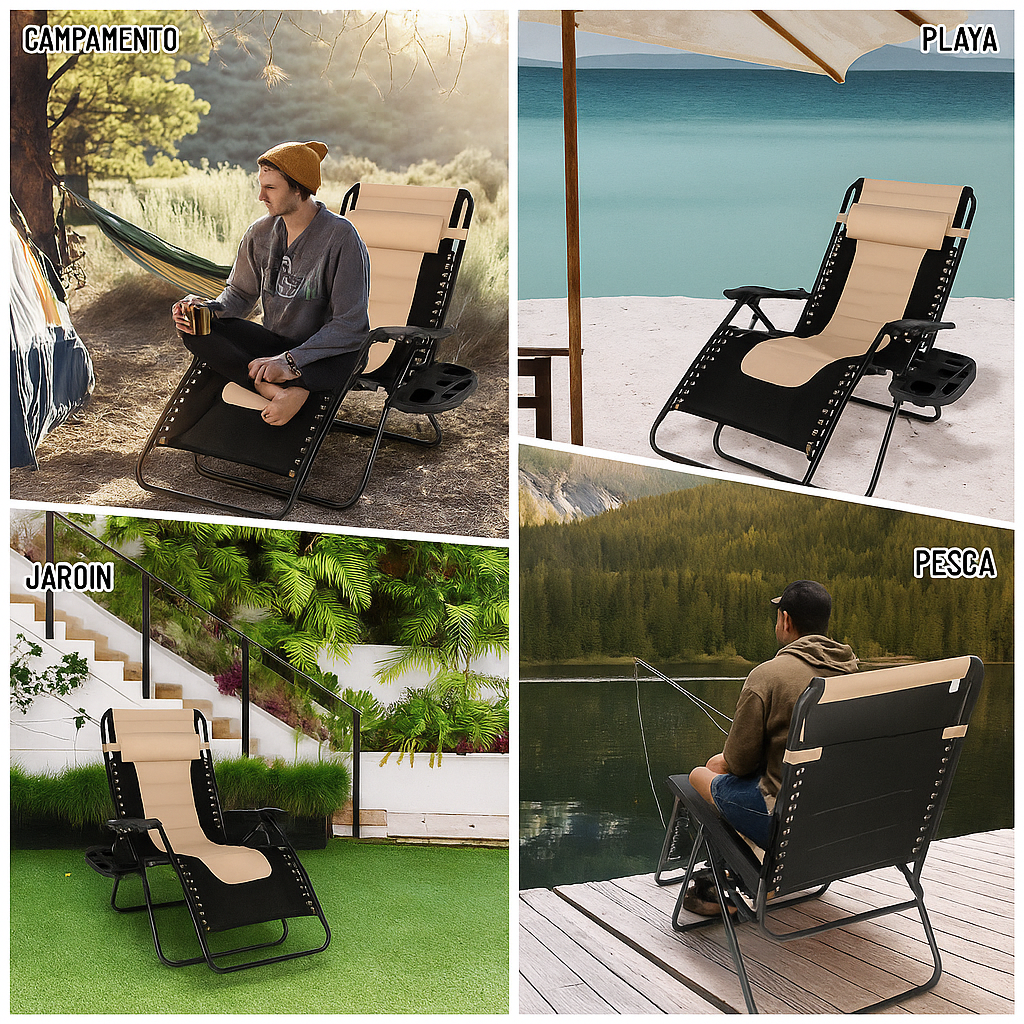 Silla Reclinable de Gravedad Cero para Exterior