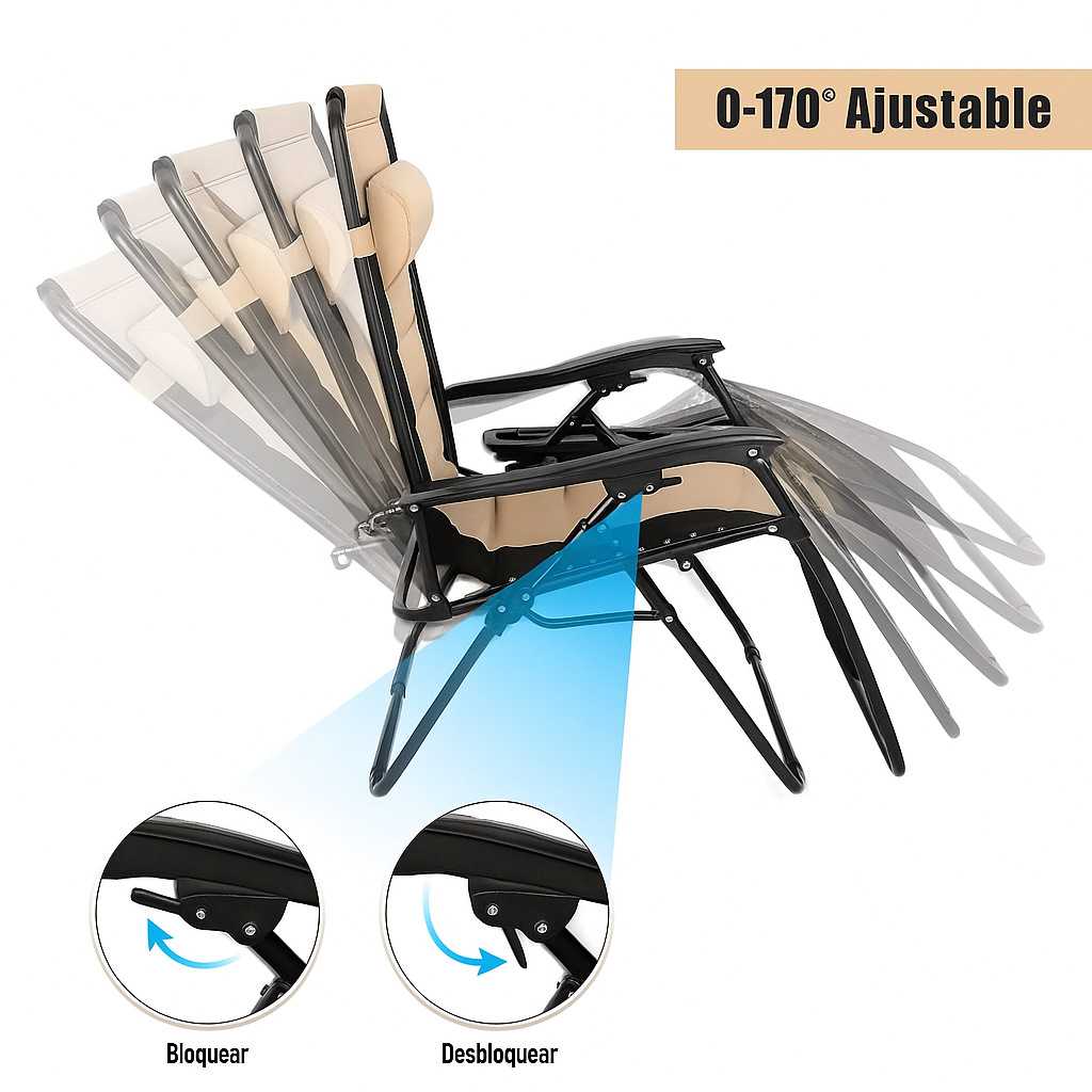 Silla Reclinable de Gravedad Cero para Exterior