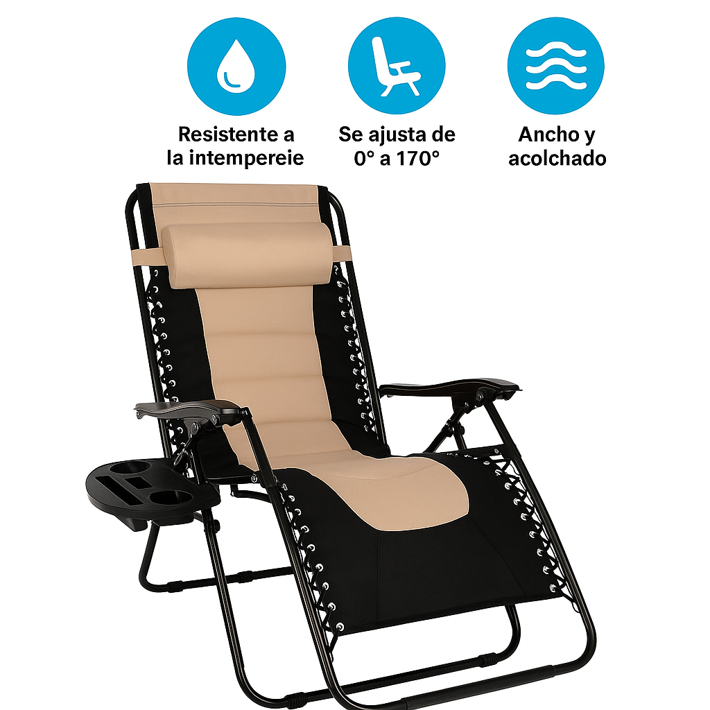 Silla Reclinable de Gravedad Cero para Exterior