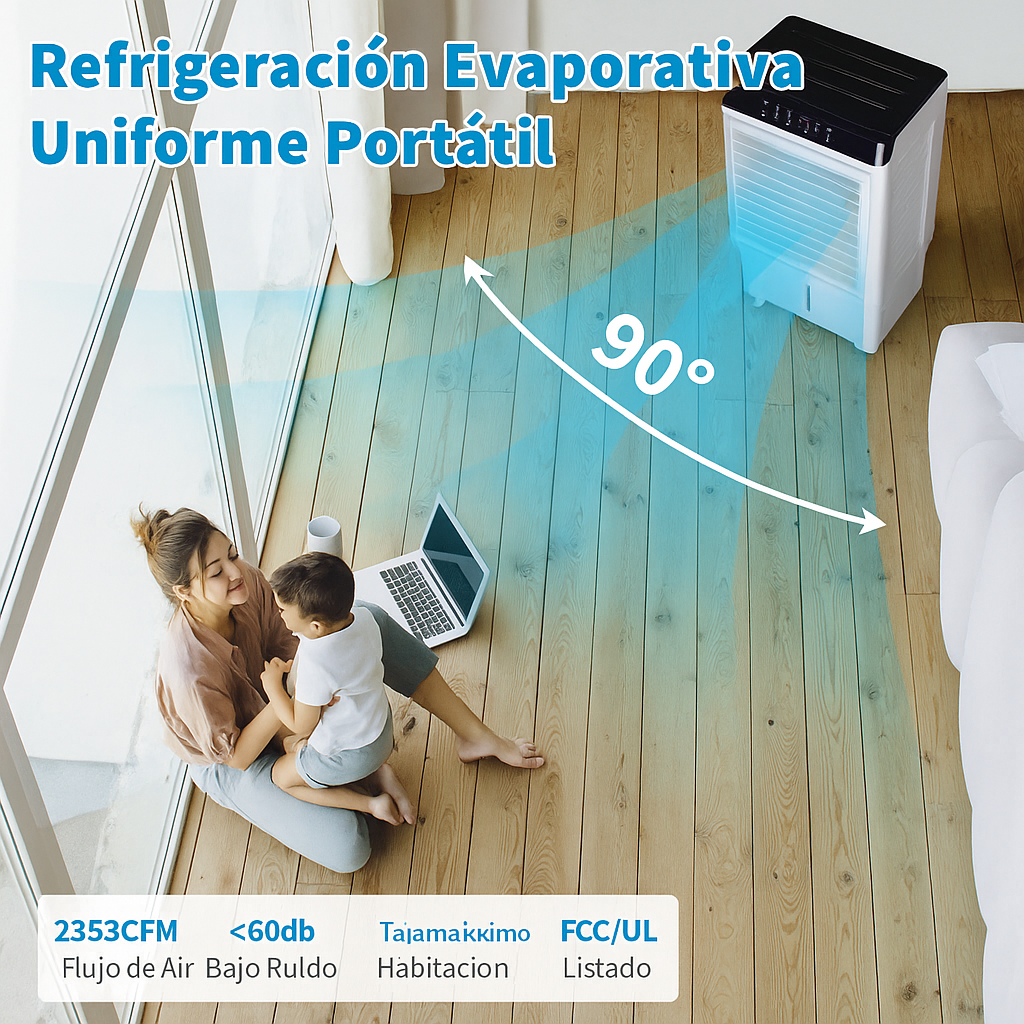Enfriador de Aire Evaporativo Portátil 10 Galones