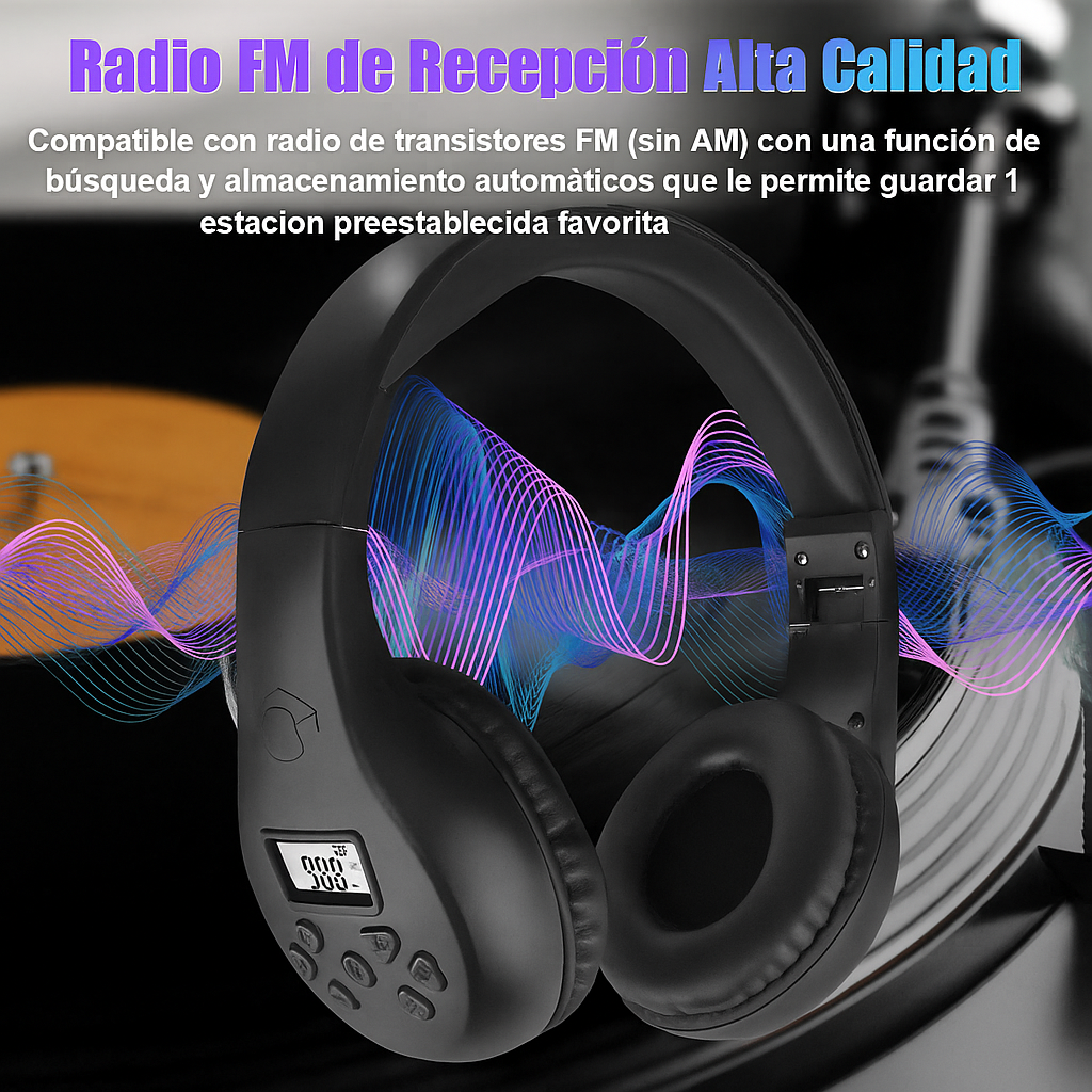 Auriculares Bluetooth con Radio FM y Graves Potenciados