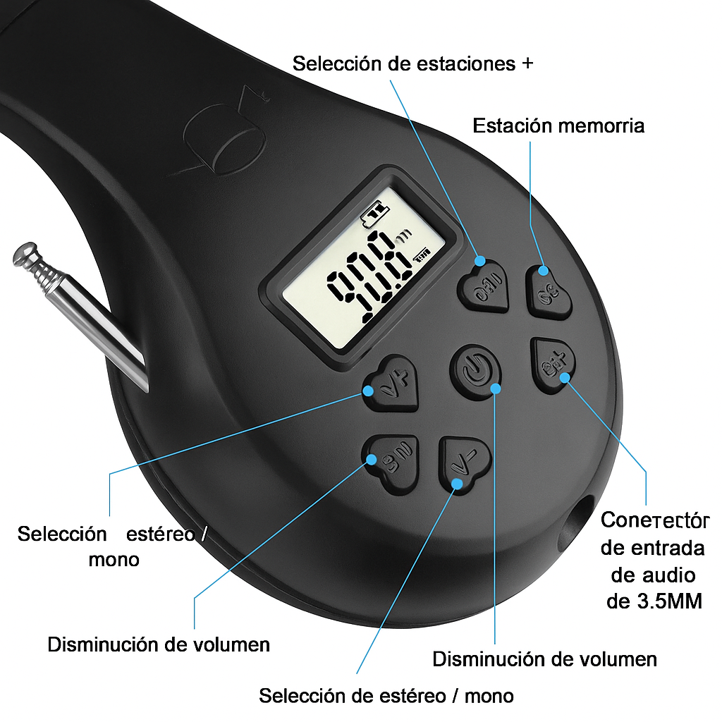 Auriculares Bluetooth con Radio FM y Graves Potenciados