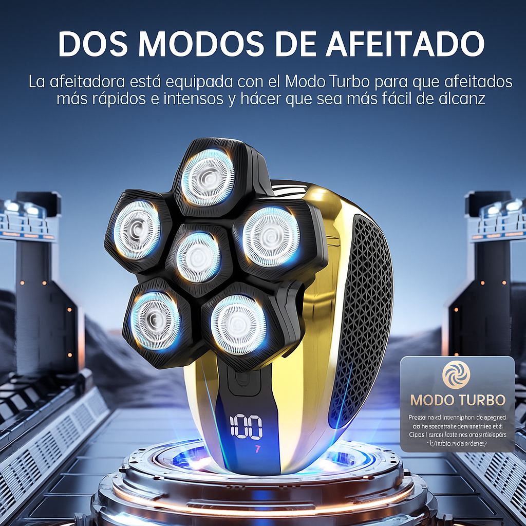 Afeitadora de Cabeza 6D Recargable para Hombres Calvos