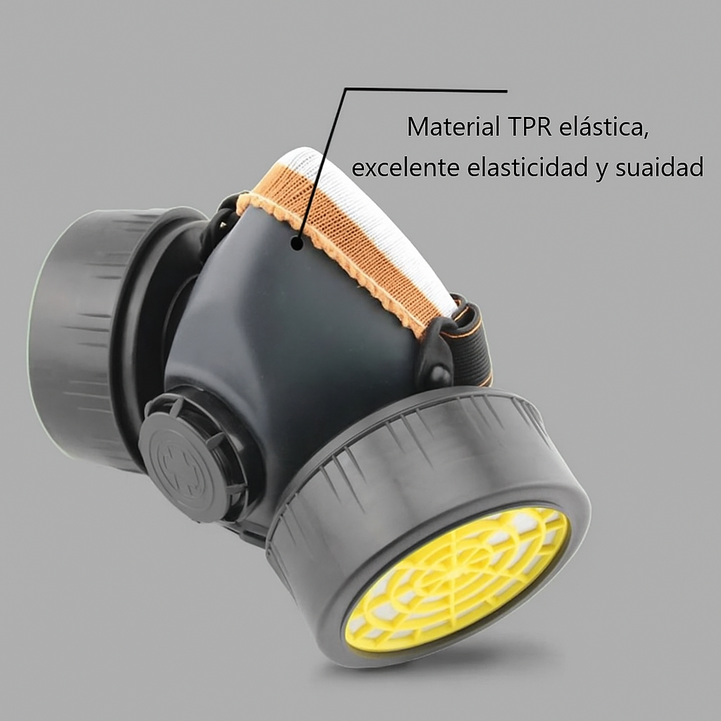 Máscara de Gas con Filtros de Carbón Activado
