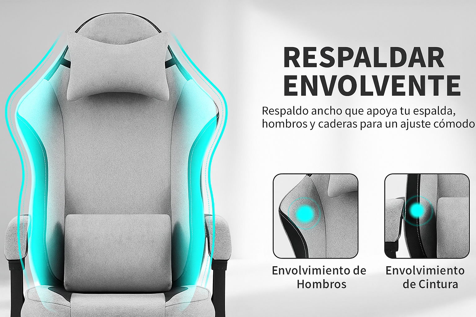 Silla de Juego Ergonómica con Reposapiés Ajustable