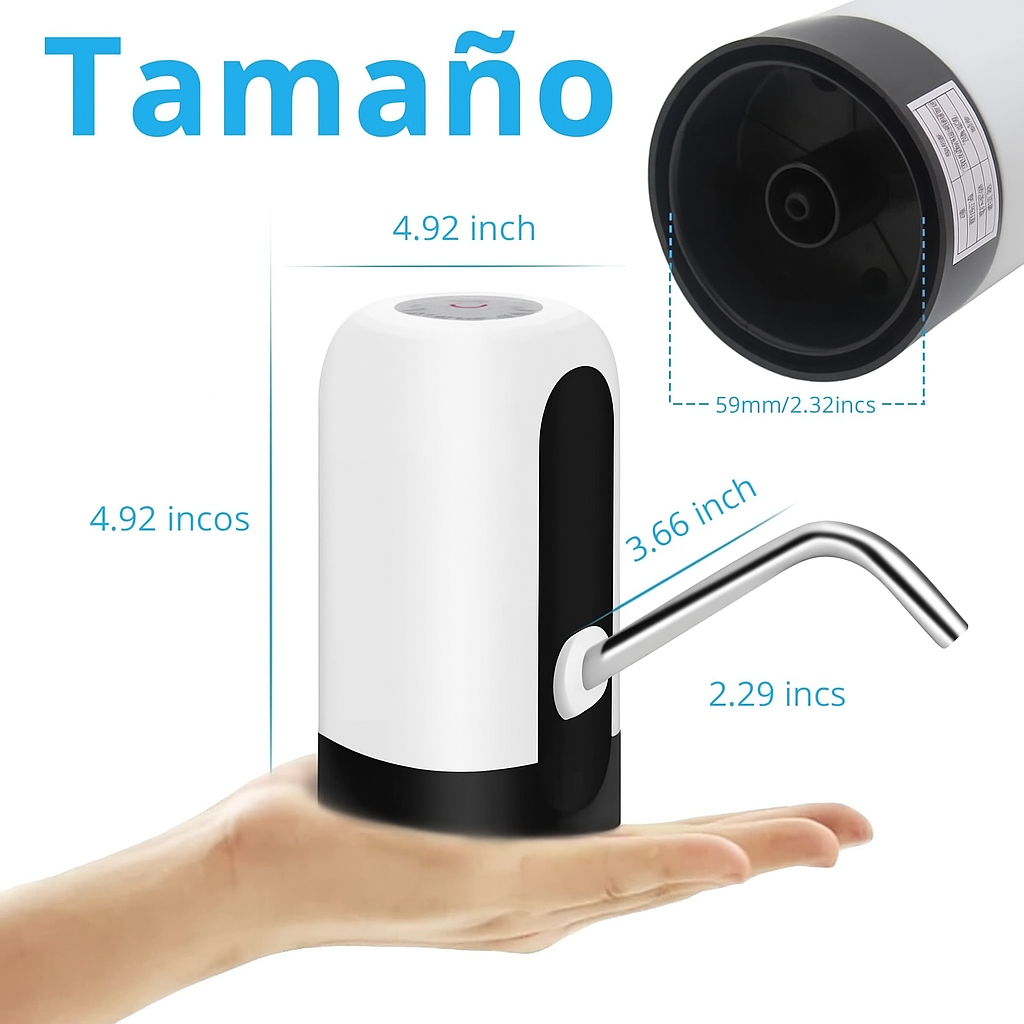 Bomba Eléctrica Recargable para Botellas de Agua