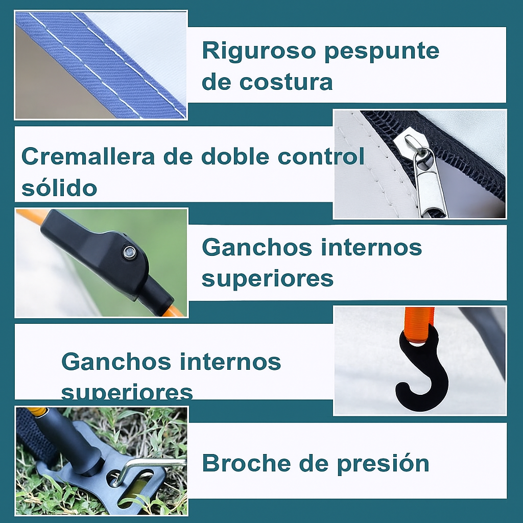 Tienda de Camping Automática 3-4 Personas Impermeable