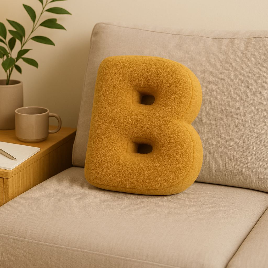 Cojín de Sofá Personalizado con Letras 3D