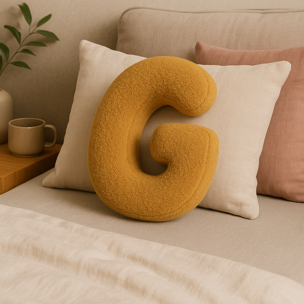 Cojín de Sofá Personalizado con Letras 3D