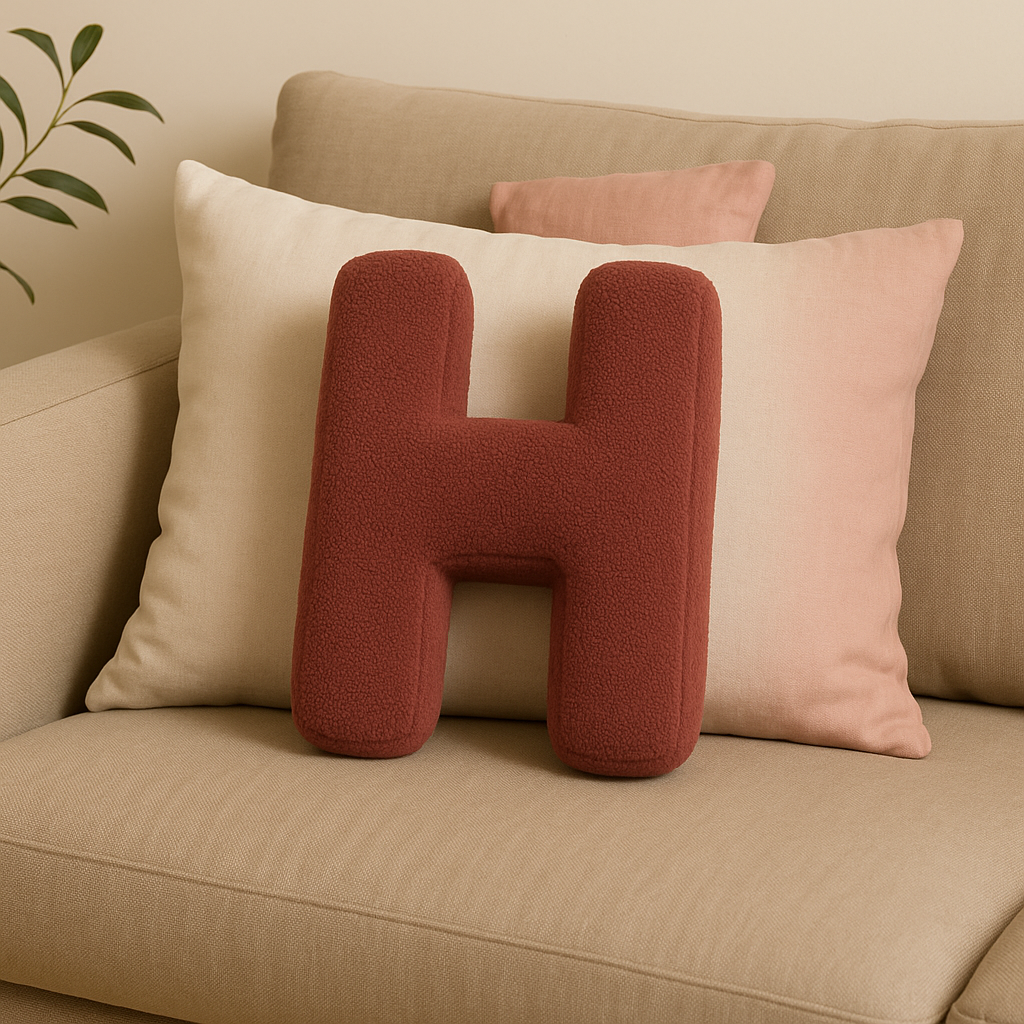 Cojín de Sofá Personalizado con Letras 3D
