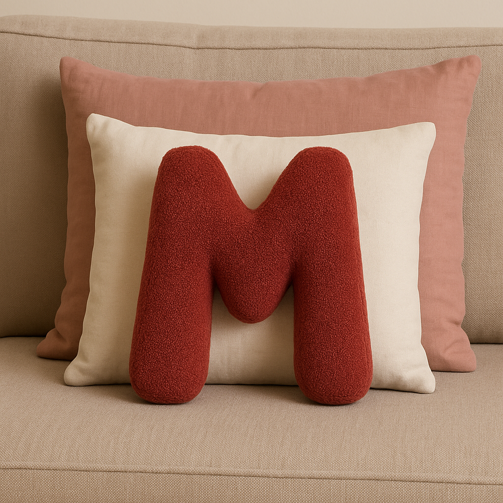 Cojín de Sofá Personalizado con Letras 3D