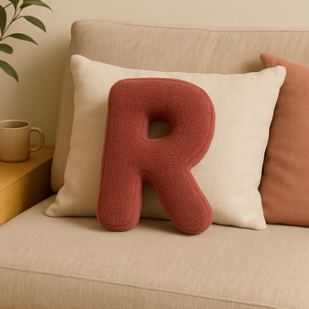 Cojín de Sofá Personalizado con Letras 3D