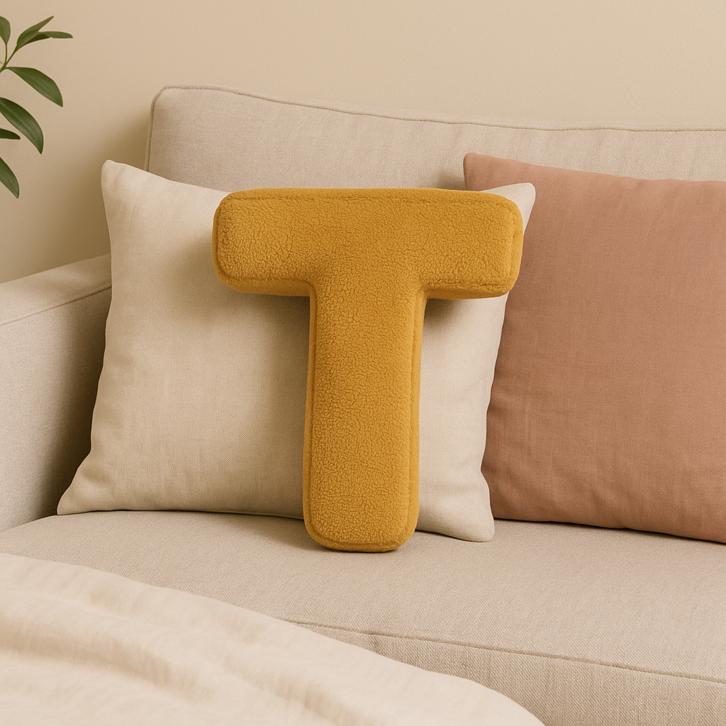 Cojín de Sofá Personalizado con Letras 3D