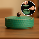 Cenicero de Cerámica con Tapa de Madera ZenFlame