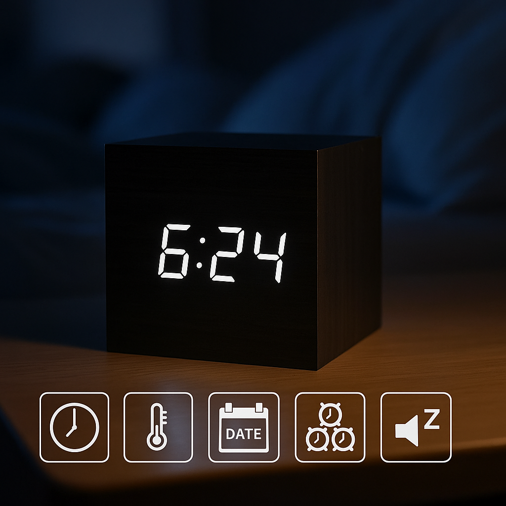 Reloj Despertador Digital LED Compacto