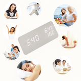 EchoWood Reloj LED de Madera con Control por Voz