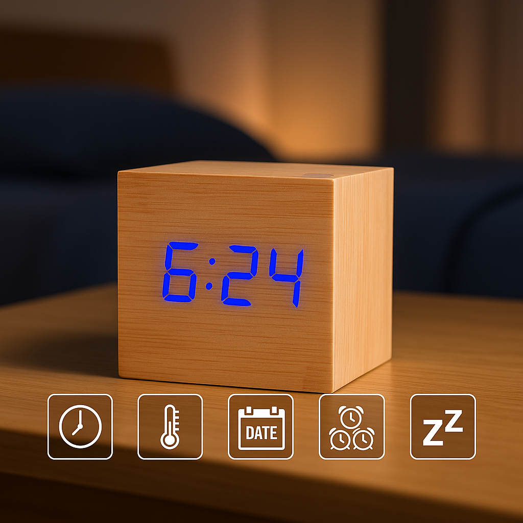 Reloj Despertador Digital LED Compacto