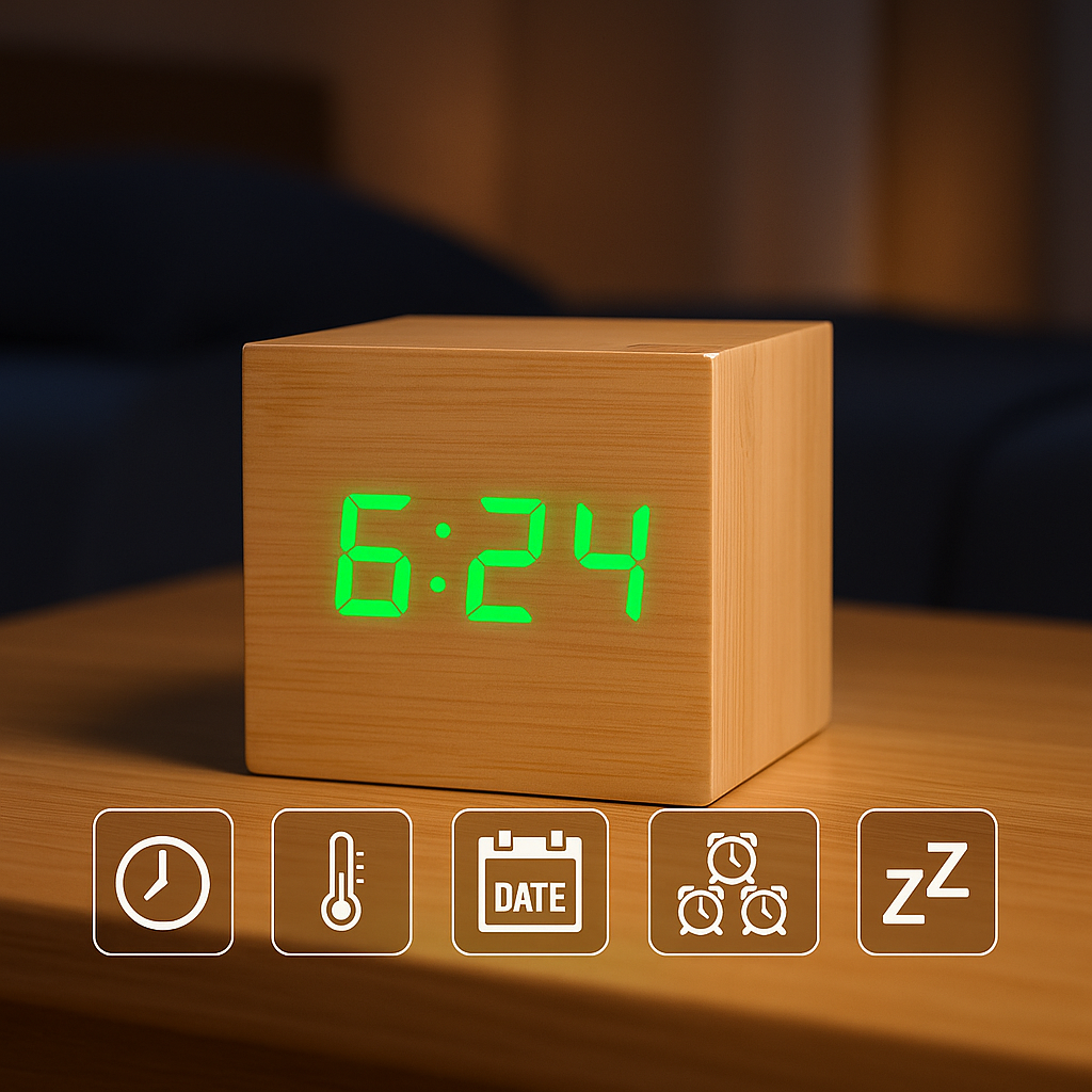 Reloj Despertador Digital LED Compacto
