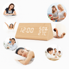 EchoWood Reloj LED de Madera con Control por Voz