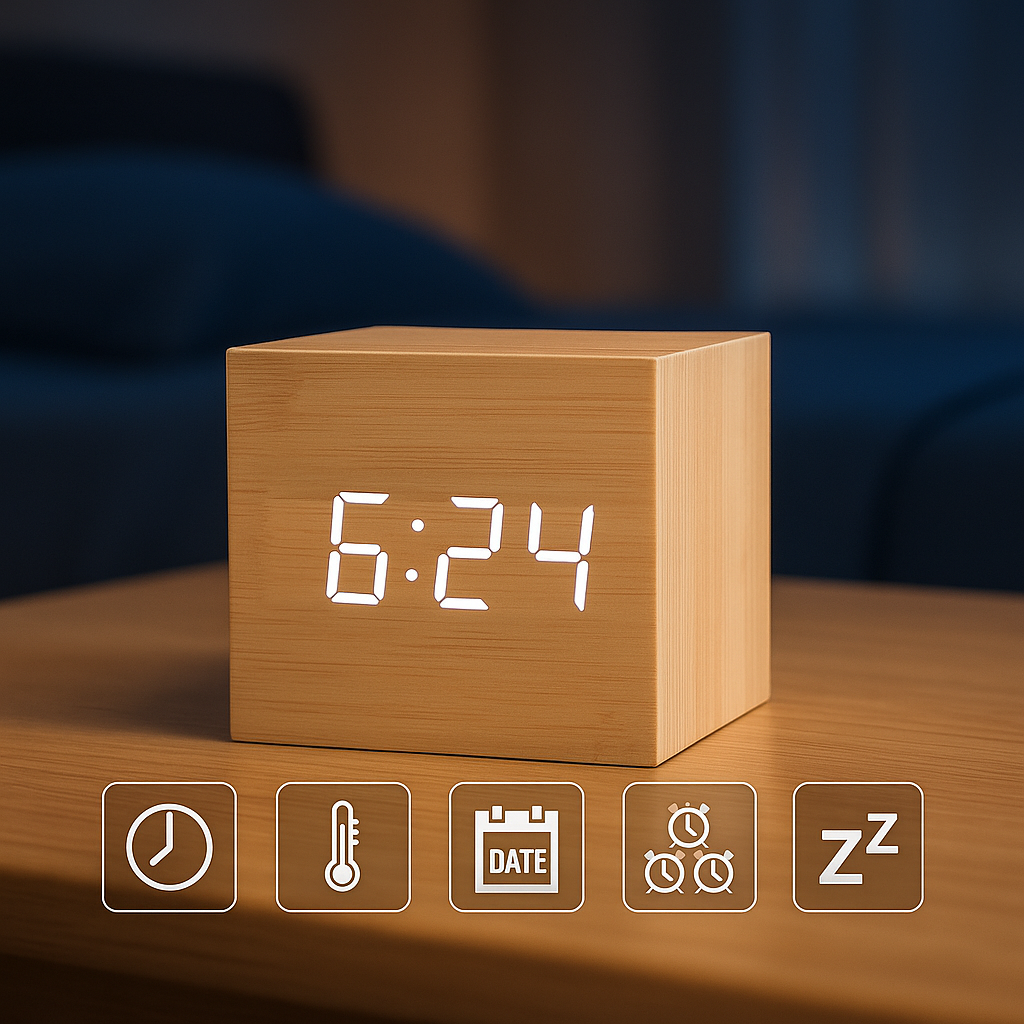 Reloj Despertador Digital LED Compacto