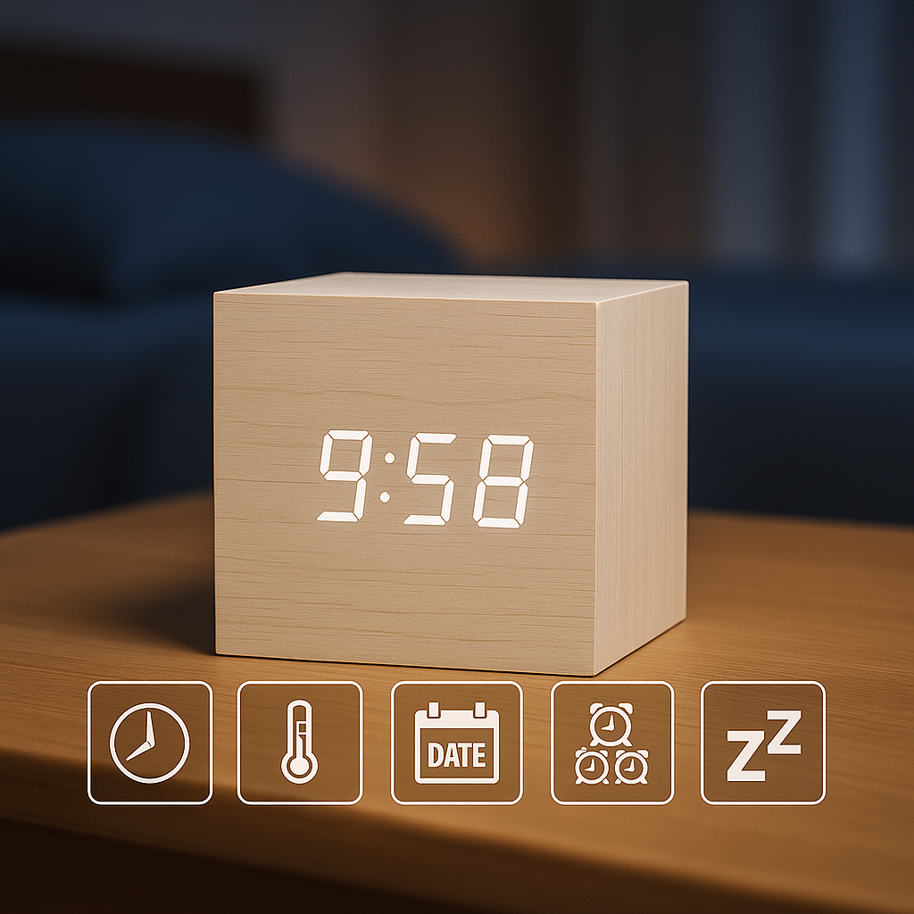Reloj Despertador Digital LED Compacto