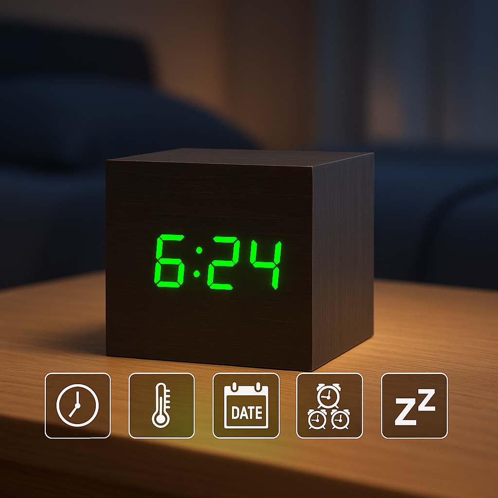 Reloj Despertador Digital LED Compacto