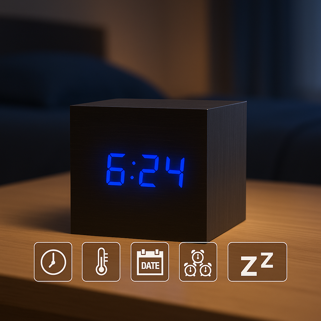 Reloj Despertador Digital LED Compacto