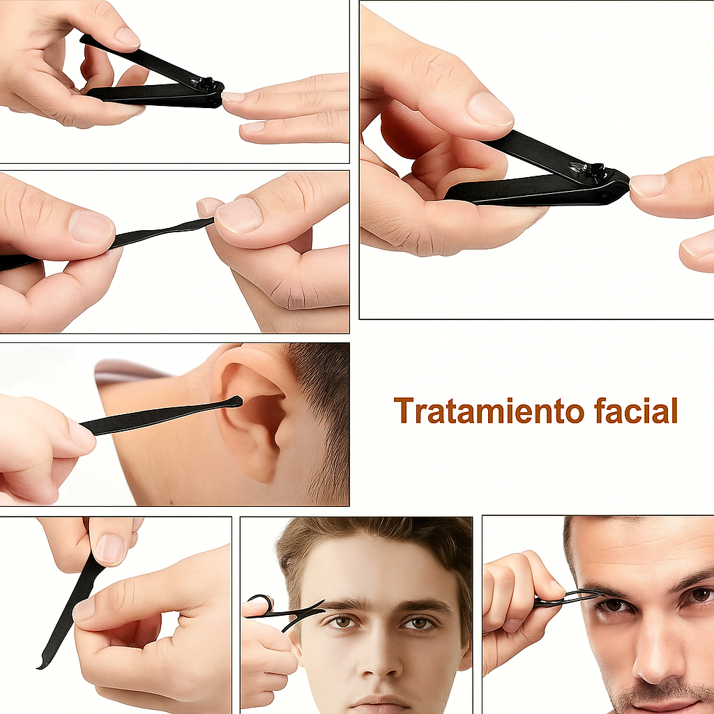 Kit de Cortaúñas Acero Inoxidable con Estuche de Viaje