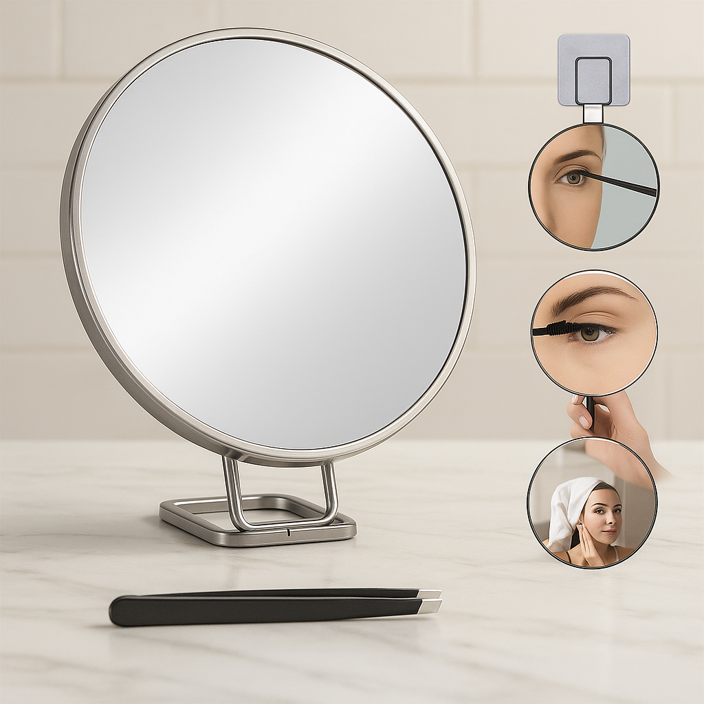 Espejo de Maquillaje con Aumento 30x y Soporte Ajustable