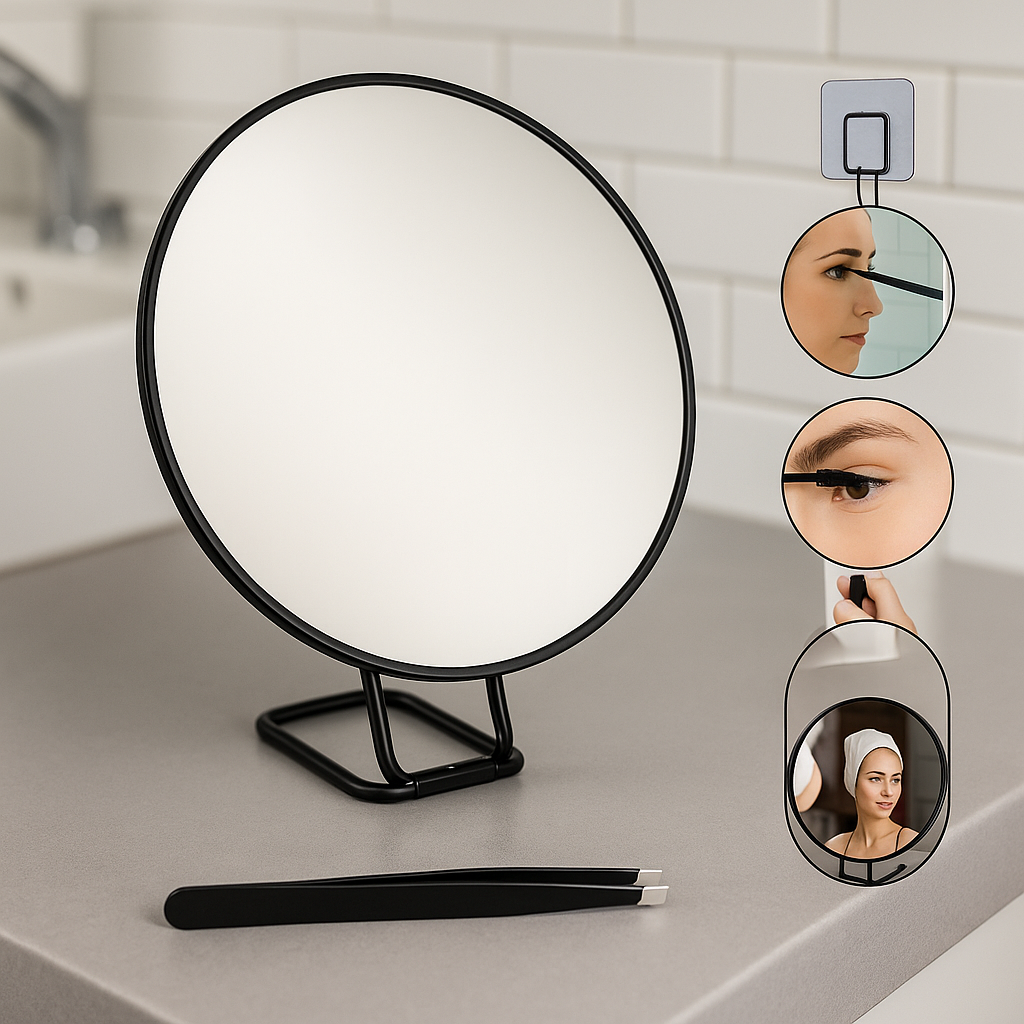 Espejo de Maquillaje con Aumento 30x y Soporte Ajustable