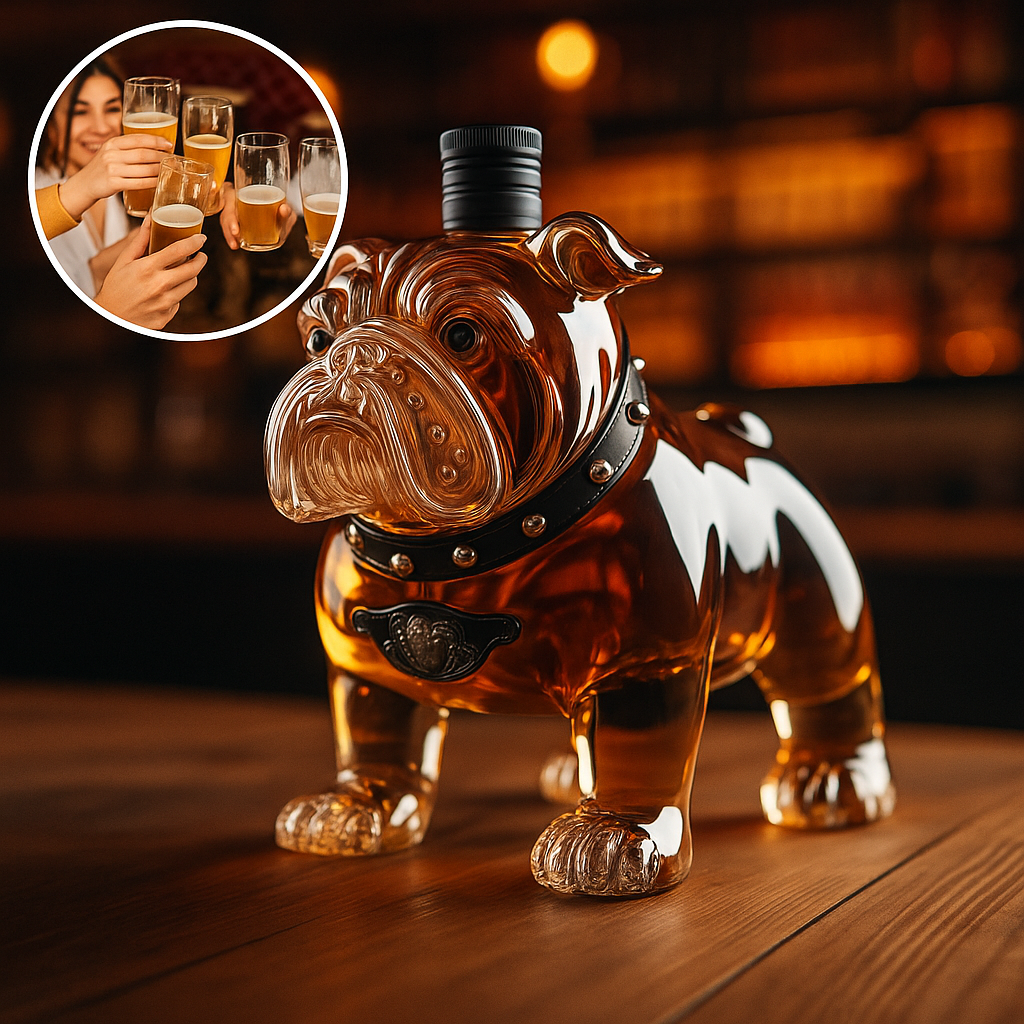 Decantador de Whisky de Vidrio Diseño Perro Elegante