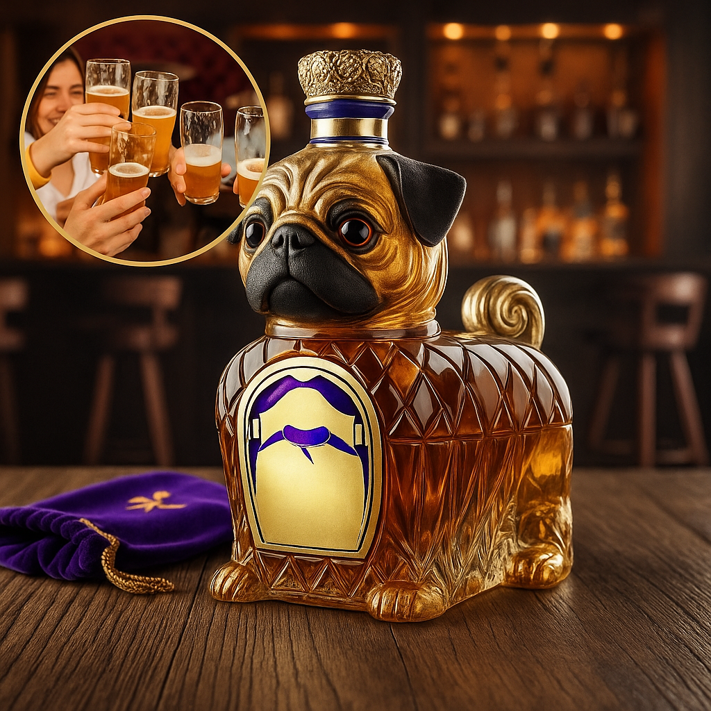Decantador de Whisky de Vidrio Diseño Perro Elegante