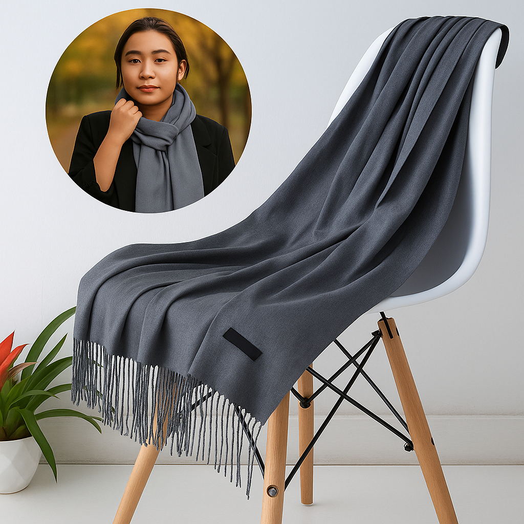 Bufanda de Cachemira Suave para Mujer Invierno