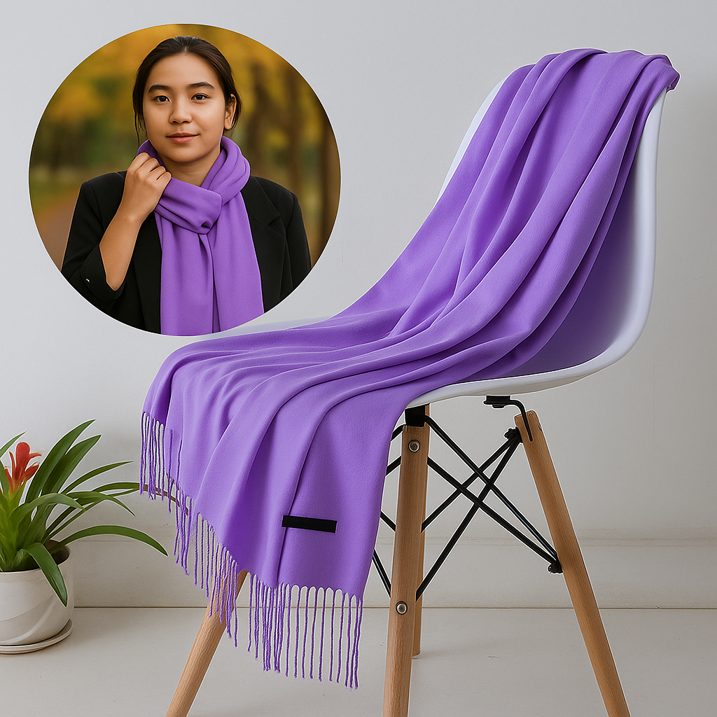 Bufanda de Cachemira Suave para Mujer Invierno