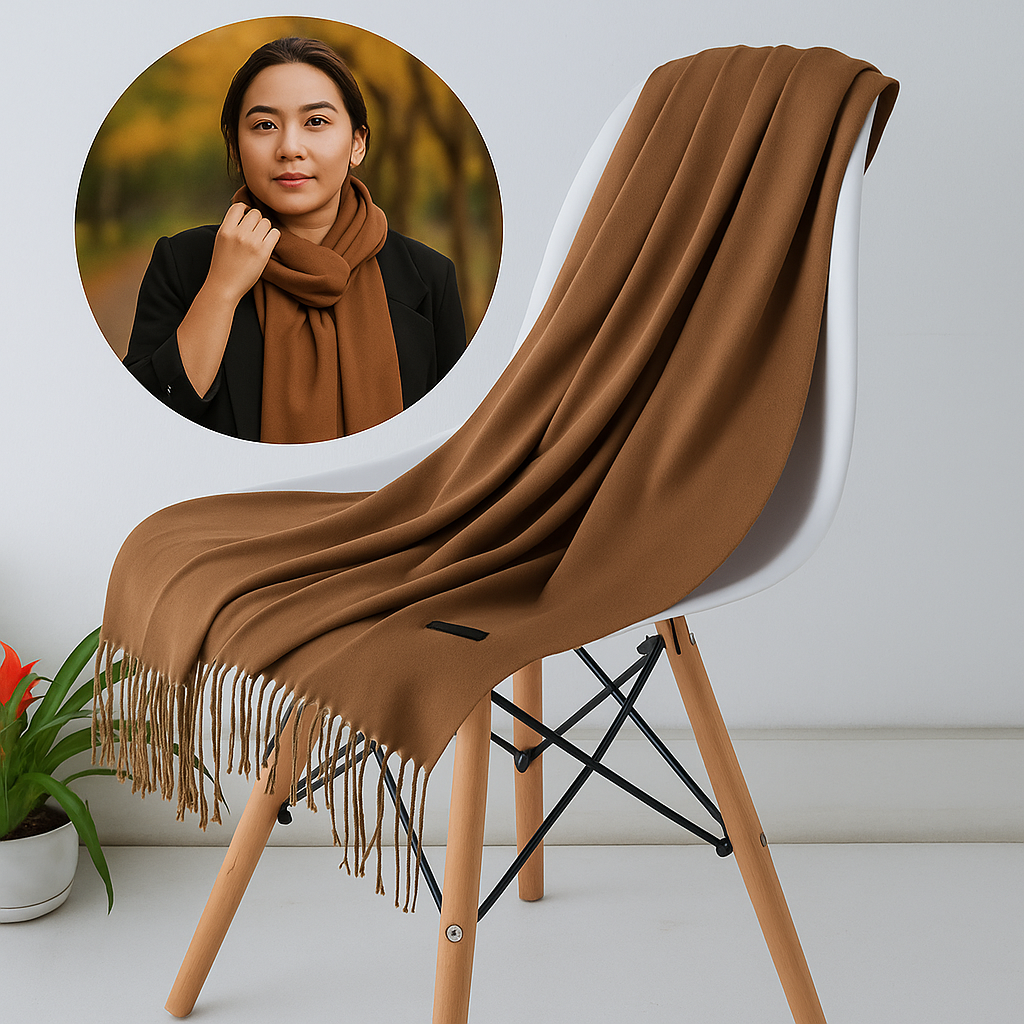 Bufanda de Cachemira Suave para Mujer Invierno
