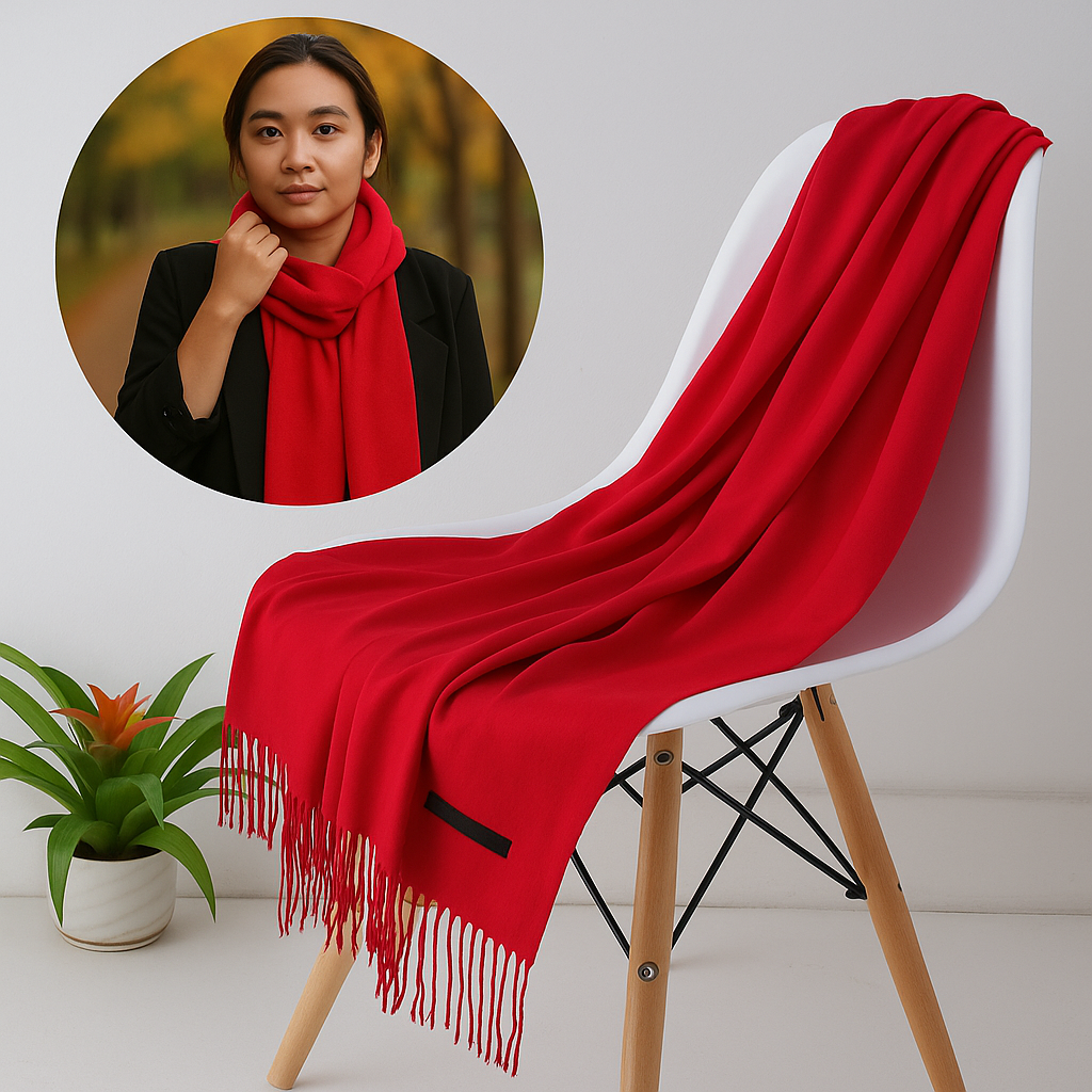 Bufanda de Cachemira Suave para Mujer Invierno