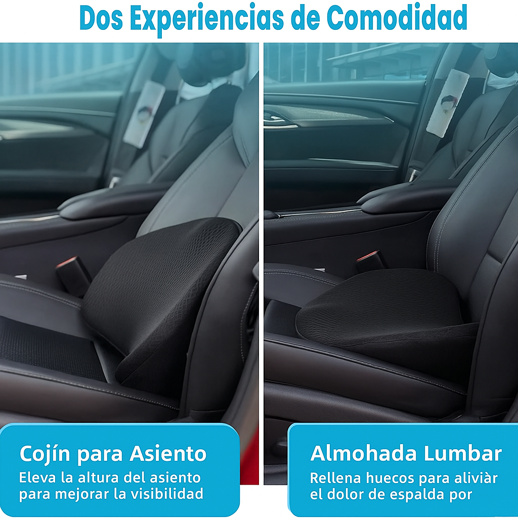 Cojín Viscoelástico Ergonómico para Asiento de Coche