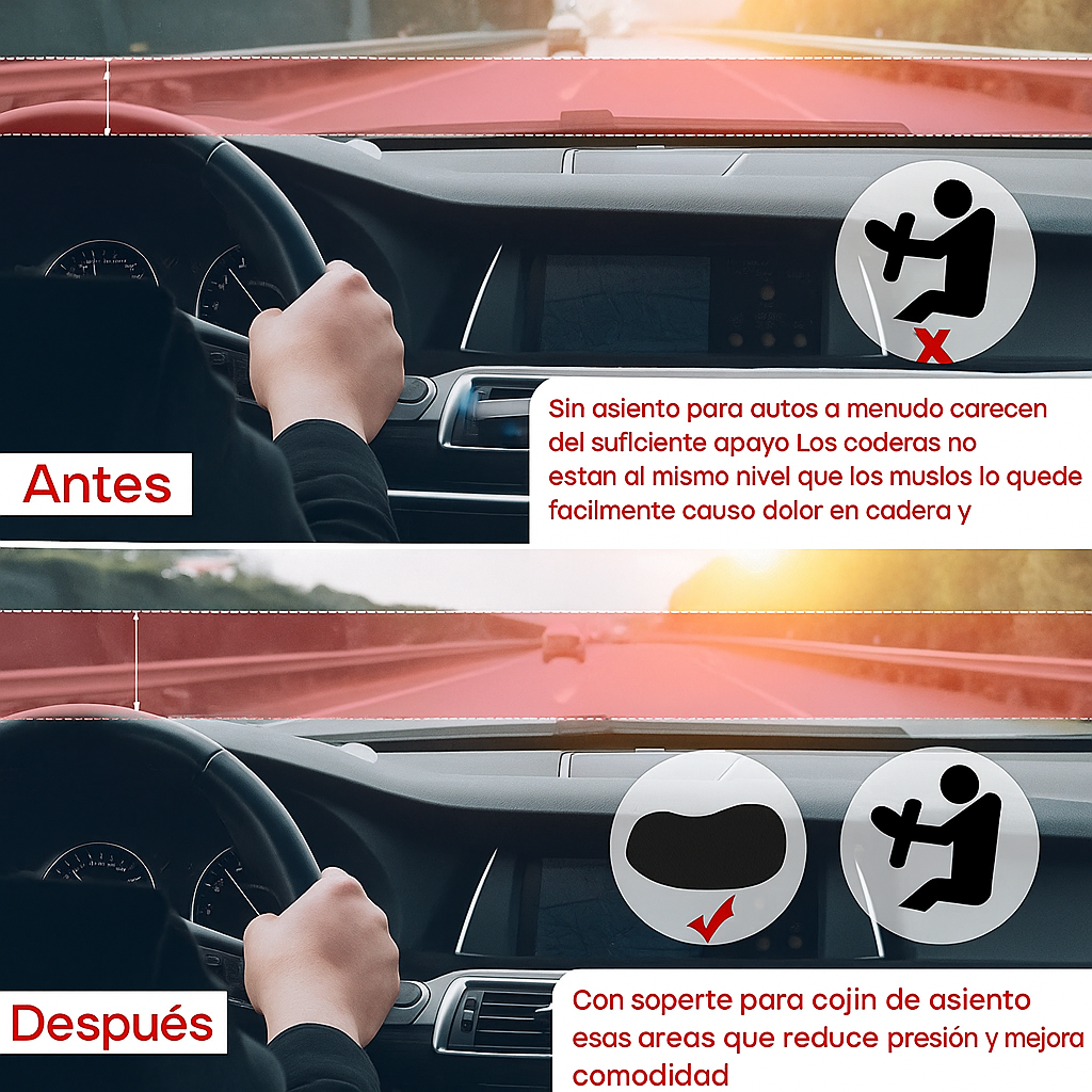 Cojín Viscoelástico Ergonómico para Asiento de Coche