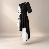 Vestido Halloween Mujer Dálmata Asimétrico con Capucha