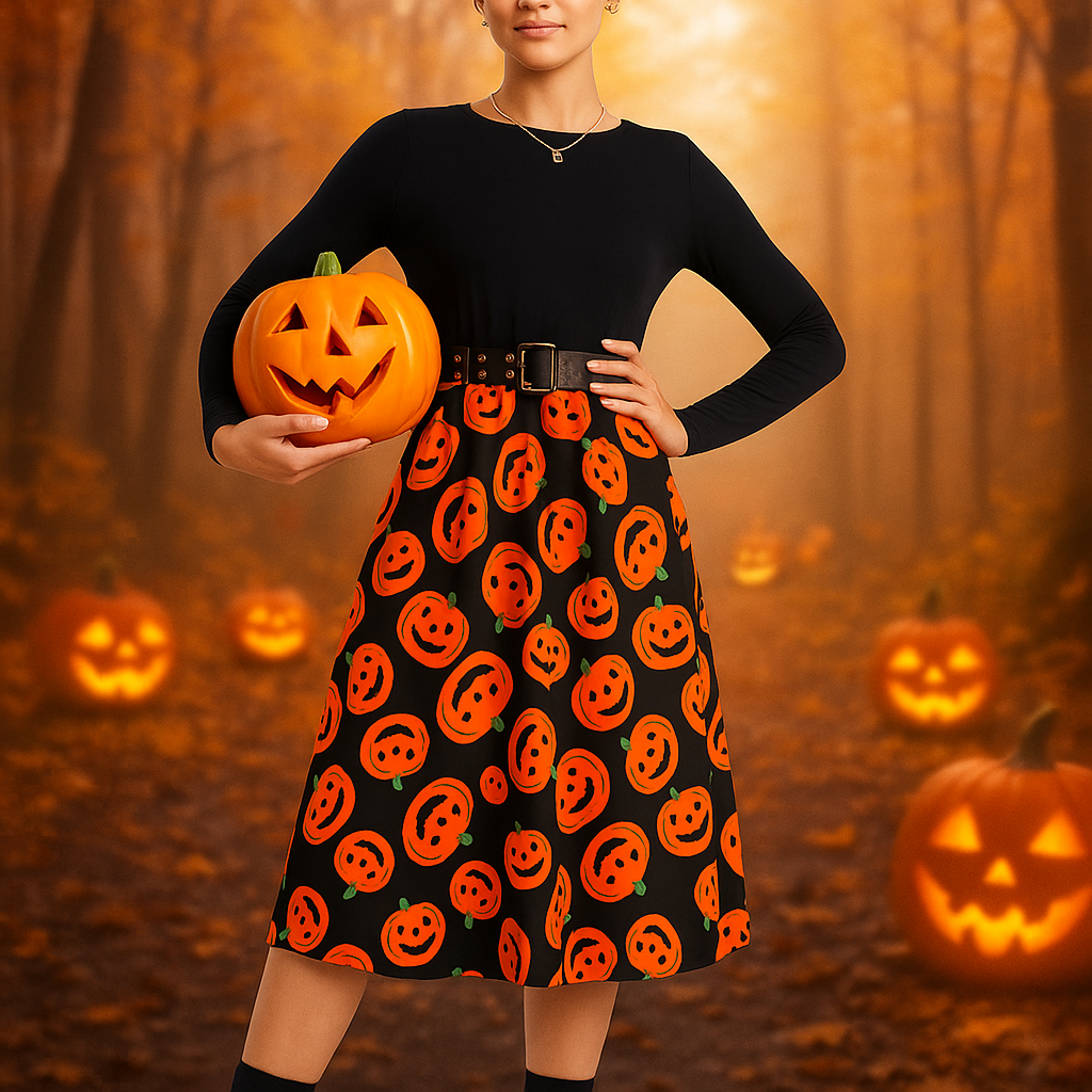 Ropa Midi Halloween - Calabaza Espeluznante - Estilo Único