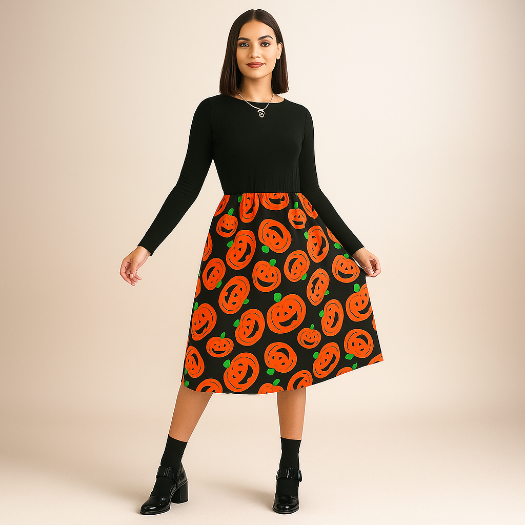 Ropa Midi Halloween - Calabaza Espeluznante - Estilo Único