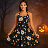Robe Midi Halloween - Imprimé Dessin Animé - Style Unique Chic